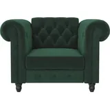dorel home Chesterfield-Sessel »Felix«, mit Rückenlehne 3-fach verstellbar, Beine Massivholz, Sitzhöhe 46 cm