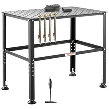 Vevor Schweißtisch 914,4x609,4x784,8mm, Montagetisch mit einer Tragkraft von 362kg, Werkbank mit 16mm Befestigungslöchern & rutschfesten Fußpolstern für Schweißmontage- & Reparaturarbeiten