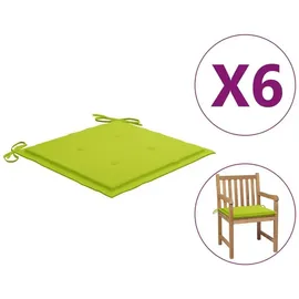 vidaXL Sitzauflage 50 x 50 x 3 cm knallgrün 6 St.