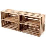 GrandBox Holz-Kiste 50 x 40 x 30 cm mit Mittelbrett geflammt