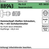 Halfen Hammerkopfschraube R 88943 6-ktmutter M16x60 Mu 8.8 feuerverz. 25St. HALFEN