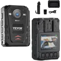 Vevor 1440P Polizei Körperkamera 128G Body Cam 3500 mAh-Akku, 2,0" LCD, Infrarot-Nachtsicht, wasserdichte GPS-Personal-Bodycam für die Strafverfolgung