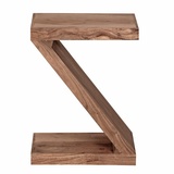 Wohnling Beistelltisch MUMBAI Massivholz Akazie Z Cube 60cm hoch Wohnzimmer-Tisch Design braun Landhaus-Stil Couchtisch