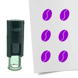 CombiCraft Selbstfärbender Stempel 'Kaffeebohne' in der Farbe Lila, Ø10mm