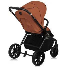 lionelo Mika Plus 2-in-1 Buggy 0-48 Monate (22kg), XXL-Verdeck mit UPF50+, 3-stufige Verstellung des Elterngriffs - Brown Rust - Braun