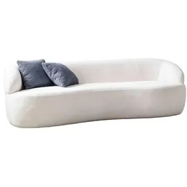SalesFever Nierensofa Bouclé Stoff 2-Sitzer Weiß