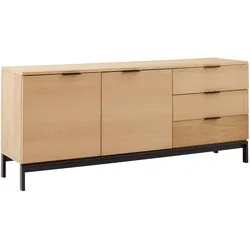 Sideboard Sebastian Naturfarben/Schwarz Echtholz