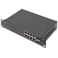 Digitus 8-Port Gigabit Switch, 10-Zoll, Unmanaged, 2 Uplinks