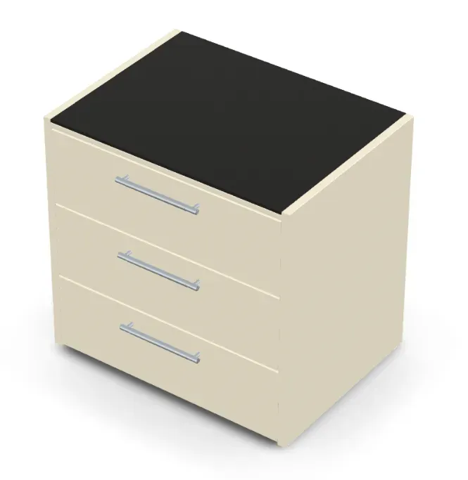 Brabura CT 90 Schubladenmodul - Nero Zimbabwe / Perle Blanche / Silberner Griff