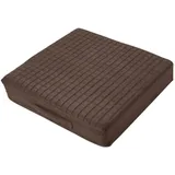 Homescapes SITZKISSEN orthopädisch 50/50/10 cm – Velours Sesselkissen braun