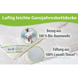 franknatur Ganzjahresdecke 135x200 Bettdecke Lyocell Bio Baumwolle Mono Decke Ganzjahr
