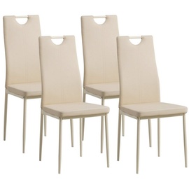 Albatros Esszimmerstühle SALERNO 4er Set, Beige - Edles Italienisches Design, Polsterstuhl Kunstleder-Bezug, Modern und Stilvoll am Esstisch