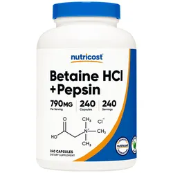 Nutricost Betaine HCI + Pepsin Capsules (240 Kapseln)