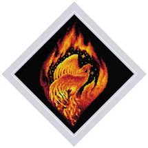 Riolis Kreuzstich Stickpackung "Flammender Phönix", Zählmuster, 20x20cm