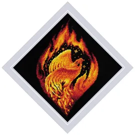 Riolis Kreuzstich Stickpackung "Flammender Phönix", Zählmuster, 20x20cm