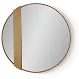 JV Möbel Wandspiegel 90 x 90 cm Braun
