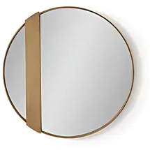 JV Möbel Wandspiegel 90 x 90 cm Braun