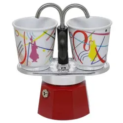 Bialetti Kandinsky Serie Mokkakanne - mit zwei Tassen
