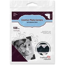 Scrapbook Adhesives Fotoecken, klassisch, 12,7 cm, selbstklebend, 108 Stück, Schwarz