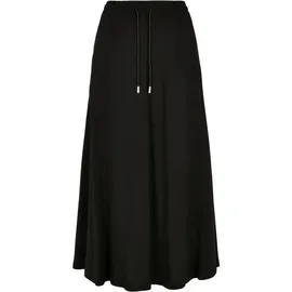 URBAN CLASSICS Ladies Viscose Midi Skirt in black | Gr.: 4XL