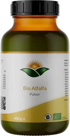 Bio Alfalfa Pulver, 400 g