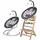 BabyGO Homey Set Babywippe inkl Family Kinderhochstuhl schwarz natur