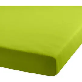 BettwarenShop Spannbettlaken Jersey-Elasthan 120 x 200 - 130 x 220 cm grün