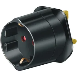 Brennenstuhl Reisestecker-Adapter GB/Schutzkontakt schwarz Packung mit 5 Stück