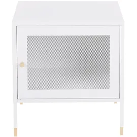 Beliani Nachttisch Weiß Metall, 45x51x35 cm, Schlafzimmer, Nachttische