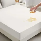 mafudoxi Matratzenschoner 180x200cm Wasserdicht, Spannbettlaken, Matratzenschutz Atmungsaktive, Matratzenauflage für Matratzen bis 30cm, Inkontinenzunterlage waschbar, Nässeschutz Bettlaken-Weiß