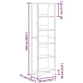 vidaXL Bücherregal 50 x 31 x 169 cm Braun