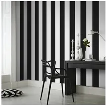 Superfresco Easy Vliestapete Streifen, Streifen, (1 St), Weiss/Schwarz - 10mx52cm schwarz|weiß