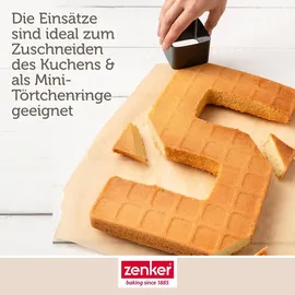 Zenker Zahlen- und Buchstaben Backform – 9-teiliges Set für kreative Backwerke, PFAS-freie Beschichtung, Hitzebeständigkeit +230 °C, Schwarz
