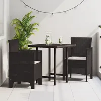 VidaXL Gartenstühle mit Kissen 2 Braun Poly Rattan
