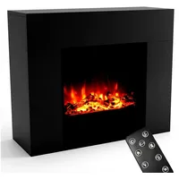 GLOW FIRE Elektrokamin METIS LED Kamin mit Heizung, Standkamin, Elektrischer Kamin mit 3-fach Farbwechsler und Knisterfunktion schwarz