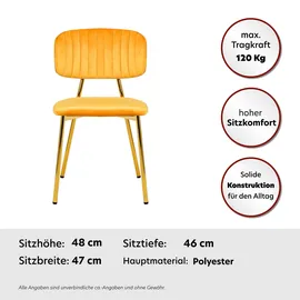 Kayoom Esszimmerstuhl Kian 125 Polyester orange 2er-Set