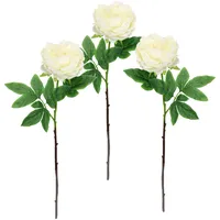I.GE.A. Kunstblume I.GE.A. "Päonie Bauernrose", weiß, B:20cm H:60cm L:14cm, Polyester, Kunstpflanzen, Pfingstrosen Einzelblume, 3er Set