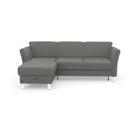 Ecksofa SIT & MORE "Visby L-Form", grau, B:248cm H:87cm T:162cm, Sofas, Ecksofa, wahlweise mit Bettfunktion und Bettkasten, frei im Raum stellbar