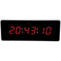 14,2 '' große Wandhalterung Digitaluhr, elektrische LED-Word-Anzeige Moderne Kalender Wanduhr für Zimmer Schlafzimmer Büro(Stunde + Minute + Sekunde)