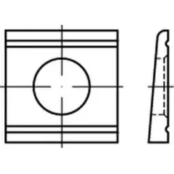 DIN 6918 Scheibe vierkant Stahl C45 25mm Neigung 8% für U-Träger