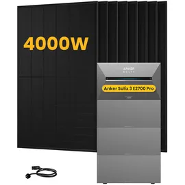 Anker SOLIX Solarbank 3 E2700 Pro 16 kWh inkl. 5x BP2700 Erweiterungsakku + 8x 500W Solarmodule + 5x Smart Plug