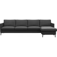 FLEXLUX Ecksofa »Fiore, L-Form, bequem und komfortabel durch hochwertigem Sitzaufbau«, schmale Armlehnen, Kaltschaum, Füße Alu+schwarz schwarz