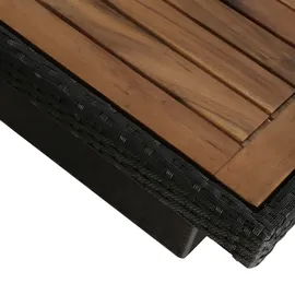 vidaXL Polyrattan Garten-Essgruppe 9-tlg. schwarz inkl. Auflagen 3057813