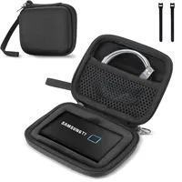 ProCase Festplatten Tasche für Samsung T7/ T7 Touch Portable SSD (500GB/1TB/2TB) Stoßfest Hart Hülle Organizer für Tragbar Externe Festplattentaschen -Schwarz