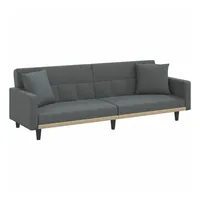 vidaXL Schlafsofa mit Kissen Dunkelgrau Stoff