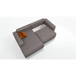 mebloland Ecksofa TOR mit Schlaffunktion. Farbe: Ash. - Grau