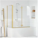 vidaXL Bad-Duschschirm Gold 120 x 68 x 130 cm