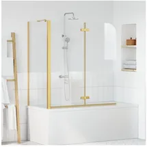 vidaXL Bad-Duschschirm Gold 120 x 68 x 130 cm