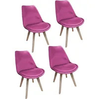 Hti-Living Esszimmerstuhl Samt 4er Set Atlanta Pink