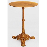 Casa Padrino Beistelltisch Luxus Barock Beistelltisch Antik Gold Ø 50 x H. 66 cm - Runder Massivholz Tisch - Barock Möbel